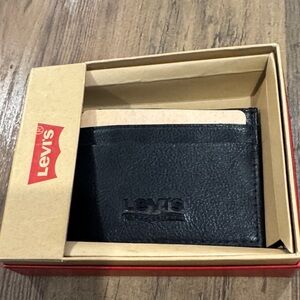 Levi's Black Leather Slim Card Case